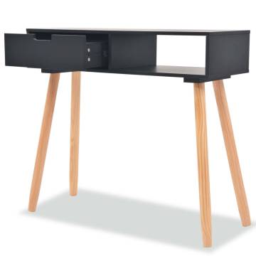 Stylish Solid Pinewood Console Table - Black 80x30x72 cm