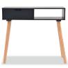 Stylish Solid Pinewood Console Table - Black 80x30x72 cm