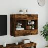 TV Wall Cabinet with LED Lights - Smoked Oak | Hipo Market