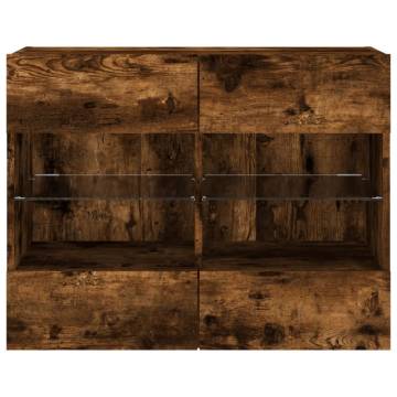 TV Wall Cabinet with LED Lights - Smoked Oak | Hipo Market