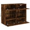 TV Wall Cabinet with LED Lights - Smoked Oak | Hipo Market