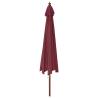 Garden Parasol with Wooden Pole - Bordeaux Red 400x273 cm