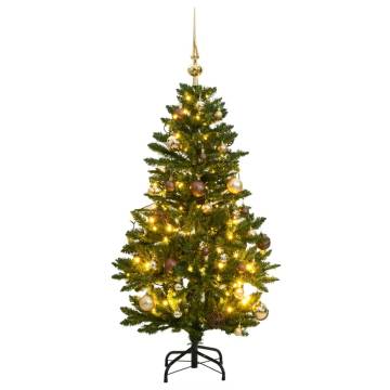 Artificial Hinged Christmas Tree with 150 LEDs & Ball Set - 150 cm