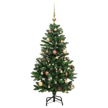 Artificial Hinged Christmas Tree with 150 LEDs & Ball Set - 150 cm