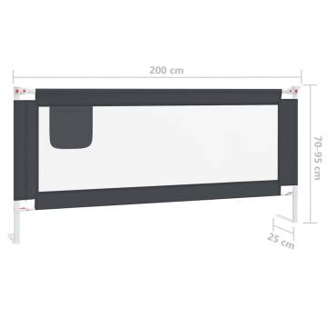 Toddler Safety Bed Rail Dark Grey 200x25 cm - Secure Sleep