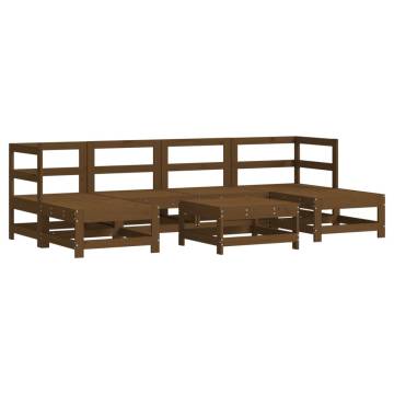 7 Piece Honey Brown Solid Wood Garden Lounge Set