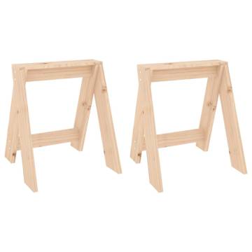 Stools 2 pcs - Rustic Solid Wood Pine | Hipomarket UK