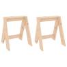 Stools 2 pcs - Rustic Solid Wood Pine | Hipomarket UK