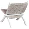 Relaxing White Kubu Rattan Chair - Solid Mahogany Wood