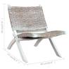 Relaxing White Kubu Rattan Chair - Solid Mahogany Wood