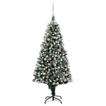 Artificial Pre-lit Christmas Tree with Ball Set & Pine Cones 240cm