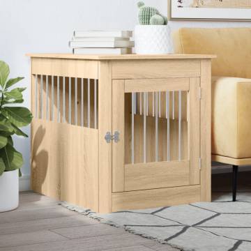 Stylish Dog Crate Furniture - Sonoma Oak | HipoMarket