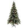 Pre-lit Christmas Tree with Pine Cones - Green & White 225cm