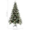 Pre-lit Christmas Tree with Pine Cones - Green & White 225cm