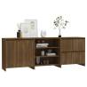 3 Piece Sideboard in Brown Oak - Stylish & Practical Storage