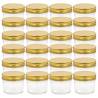 Glass Jam Jars with Gold Lids - 24 pcs 110 ml | HipoMarket