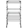 2-Tier Laundry Drying Rack with Wheels - Silver 60x70x106 cm