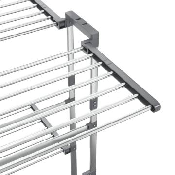 2-Tier Laundry Drying Rack with Wheels - Silver 60x70x106 cm