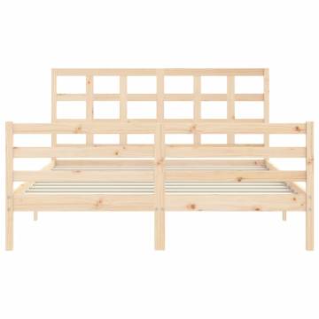 Solid Wood King Size Bed Frame with Headboard | HipoMarket