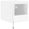 Stylish TV Wall Cabinet with LED Lights - White 30.5x35x30 cm