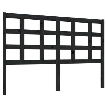 Black Solid Wood Bed Headboard - 140.5x4x100 cm | HipoMarket