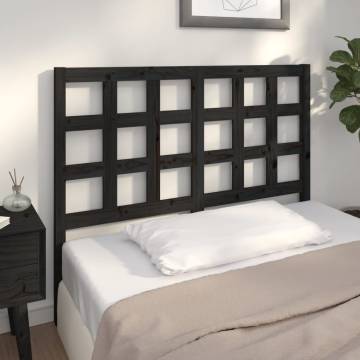 Black Solid Wood Bed Headboard - 140.5x4x100 cm | HipoMarket