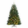 Artificial Hinged Christmas Tree 300 LEDs & Ball Set 210 cm Colour green Size 210 cm Quantity in Package 1 Model with leds & gold balls 