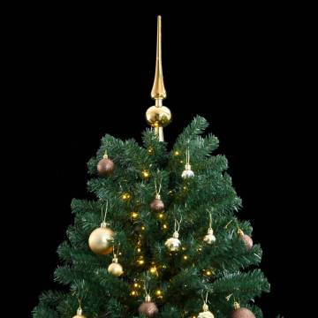 Artificial Hinged Christmas Tree 210 cm with 300 LEDs & Ball Set