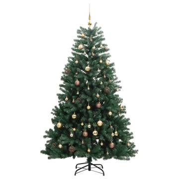 Artificial Hinged Christmas Tree 210 cm with 300 LEDs & Ball Set