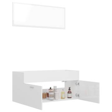 Elegant 2 Piece Bathroom Furniture Set - High Gloss White