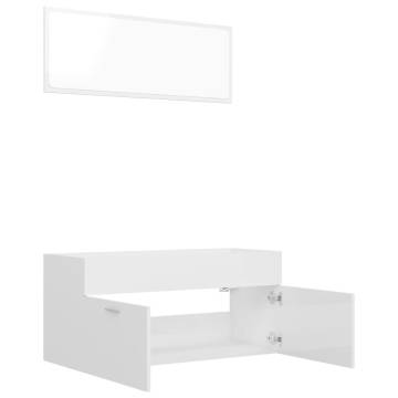 Elegant 2 Piece Bathroom Furniture Set - High Gloss White