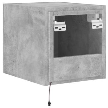 TV Wall Cabinet with LED Lights - Concrete Grey | HipoMarket