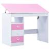 Children Drawing Study Desk - Tiltable Pink & White | HipoMarket