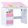 Children Drawing Study Desk - Tiltable Pink & White | HipoMarket