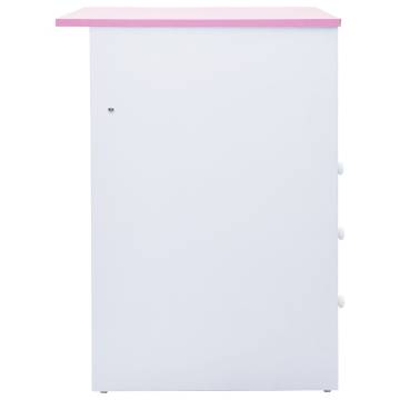 Children Drawing Study Desk - Tiltable Pink & White | HipoMarket