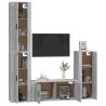 4 Piece Grey Sonoma TV Cabinet Set - Stylish & Practical