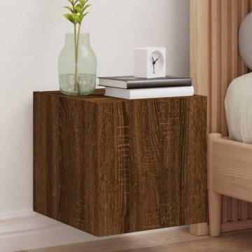 TV Wall Cabinet with LED Lights - Brown Oak | HipoMarket