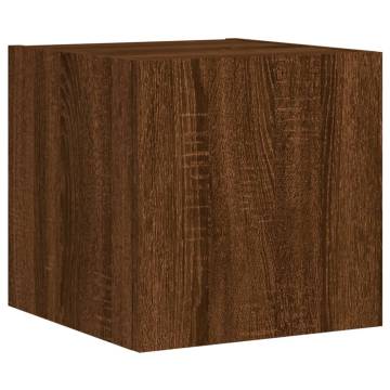 TV Wall Cabinet with LED Lights - Brown Oak | HipoMarket