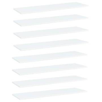 Bookshelf Boards 8 pcs White | Engineered Wood - Hipo Market