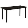 Garden Dining Table Black 150x80x74 cm Steel and Glass Size 150 x 80 x 74 cm Quantity in Package 1 