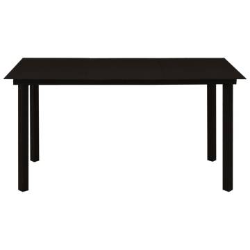 Garden Dining Table Black 150x80x74 cm - Stylish & Durable