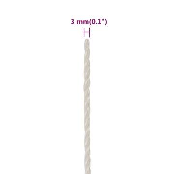 Durable 3mm White Work Rope - 500m Polypropylene | HipoMarket