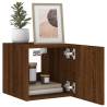 TV Wall Cabinet with LED Lights - Brown Oak | HipoMarket