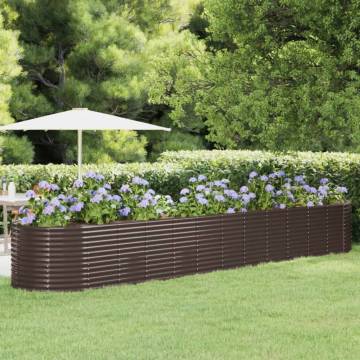 Garden Raised Bed Powder-coated Steel 507x100x68 cm Brown