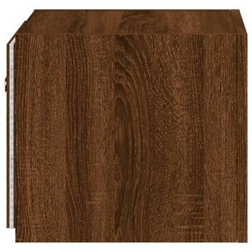 TV Wall Cabinet with LED Lights - Brown Oak | HipoMarket