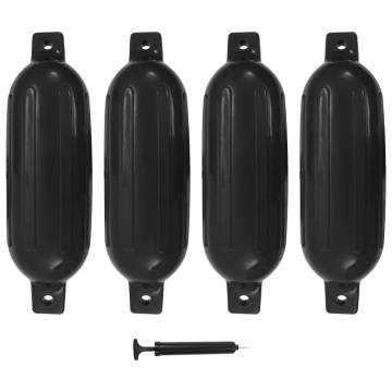 Boat Bumper 4 pcs Black 58.5x16.5 cm PVC - Hipomarket