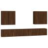 8 Piece TV Cabinet Set - Brown Oak Engineered Wood | HipoMarket