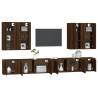 8 Piece TV Cabinet Set - Brown Oak Engineered Wood | HipoMarket