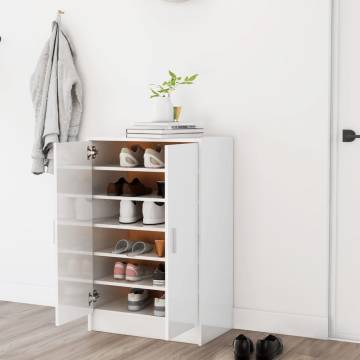 Shoe Cabinet High Gloss White | Stylish Storage Solution