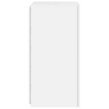 Stylish LED TV Wall Cabinet in White - 30.5x35x70 cm